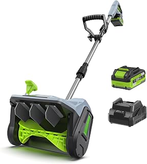 20V Cordless Snow Shovel, 13" Snow Blower for Driveway/Steps/Patio/Sidewalk | 13" Wide, 8" Deep Clearing with 19FT Throw Distance, 300lb/min Snow Removal, Brushless Motor, 4.0Ah Battery