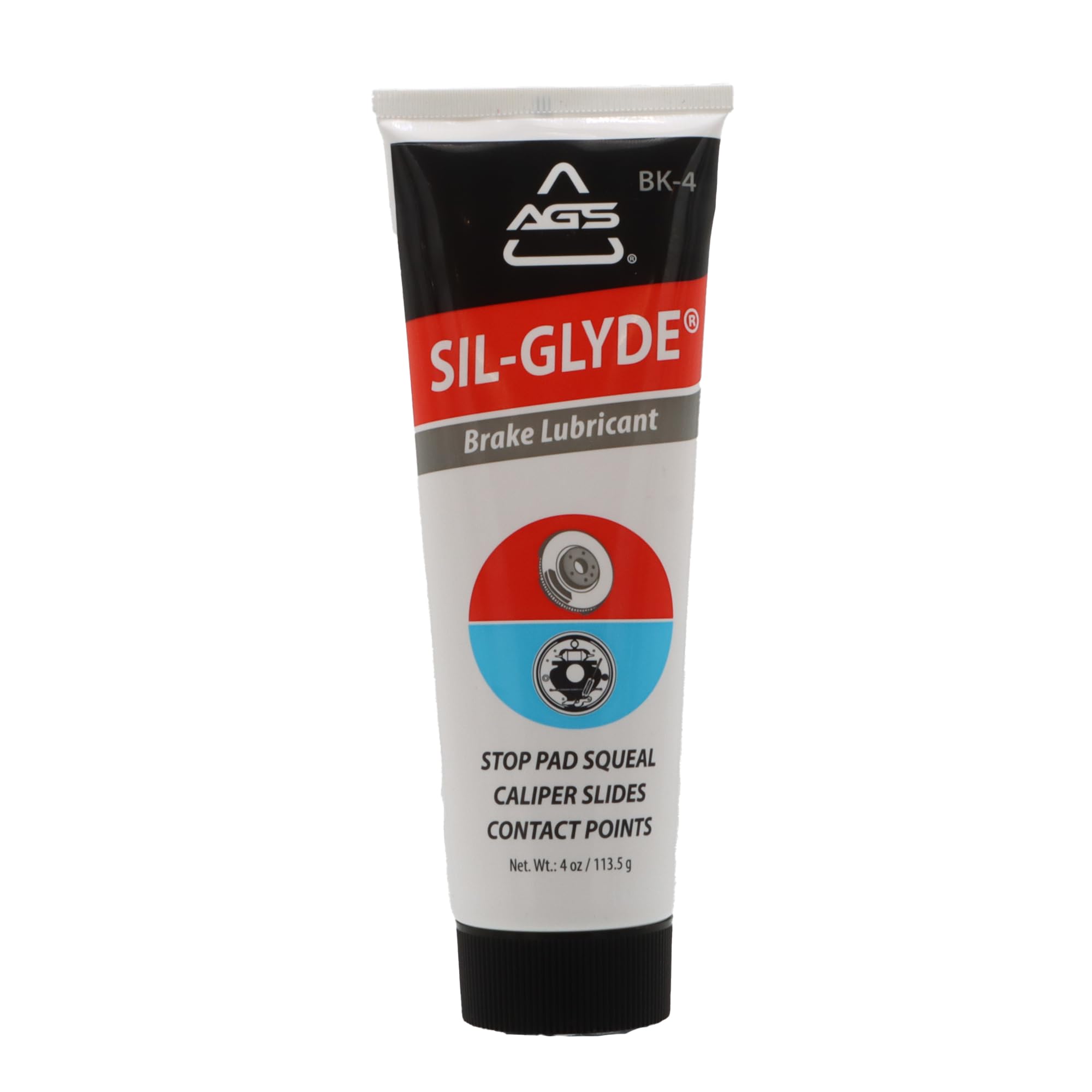 AGS SIL-Glyde 4 oz Tube Silicone Based Brake Assembly Lubricant for Eliminating 