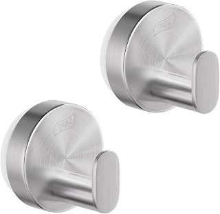 TAILI Bathroom Towel Hooks with Suction,Stainless Steel,Silver,Round Type A