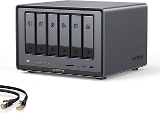UGREEN NAS DXP6800 Pro 6-Bay for Teams, Small Businesses File Server | Intel i5 1235u 10-Core CPU, 8GB DDR5 RAM, Built-in 128G SSD, 2x 10GbE, 2x M.2 NVMe Slots, 8K HDMI, 2XTBT4 (Diskless)