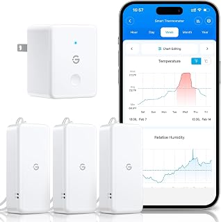 GoveeLife 262ft Bluetooth Digital Hygrometer Thermometer 3 Pack H5110 | Mini Humidity Meter with Remote App Notifications, 2-Year Free Data Storage Export, for Bedroom, Wine Cellar, Basements