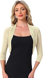 Allegra K Mesh Shrug Belero Women's Short Bolero Cardigan (Pack of 1)