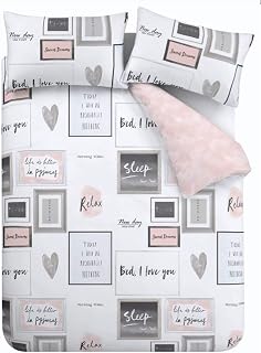 Catherine Lansfield Sleep Dreams Blush 3 Piece King Duvet Cover Set