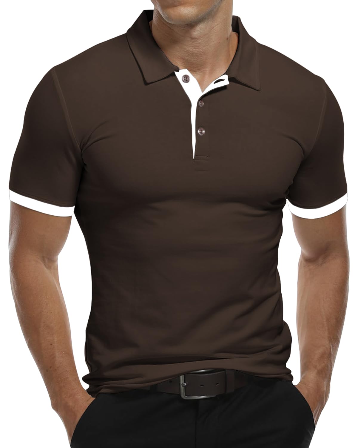 KUYIGO Men's Polo Shirt Long Sleeves & Short Sleeves Sports Shirts Tennis Golf B