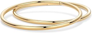 PAVOI Waterproof Bangle Bracelet for Women, 14K Gold Plated Stainless Steel