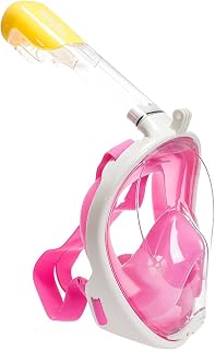 Flyboo Snorkeling Mask, Diving Mask with 180° Panoramic View, Full Face Design and Compatible with Sports Cameras Diving Mask for Adults Children