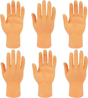 Aolso Tiny Hands, 6 Pcs Finger Puppets, Miniature Little Hands Finger Puppets, Finger Props, Little Finger Funny Finger Hand for Joke Toys, Prank Game