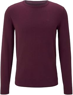 TOM TAILOR Men's Basic Knitted Jumper with Crew Neck