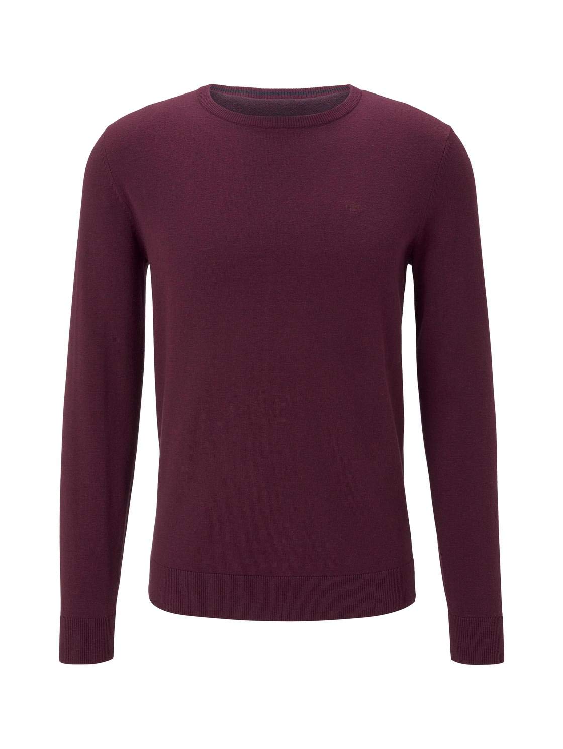TOM TAILOR Men's Basic Knitted Jumper with Crew Neck