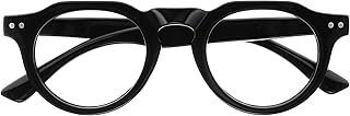 OPULIZE RIO Blue Light Filter Reading Glasses - Flat Top Frame - Black - Men and Women - Spring Hinges - B53-1 - +2.50