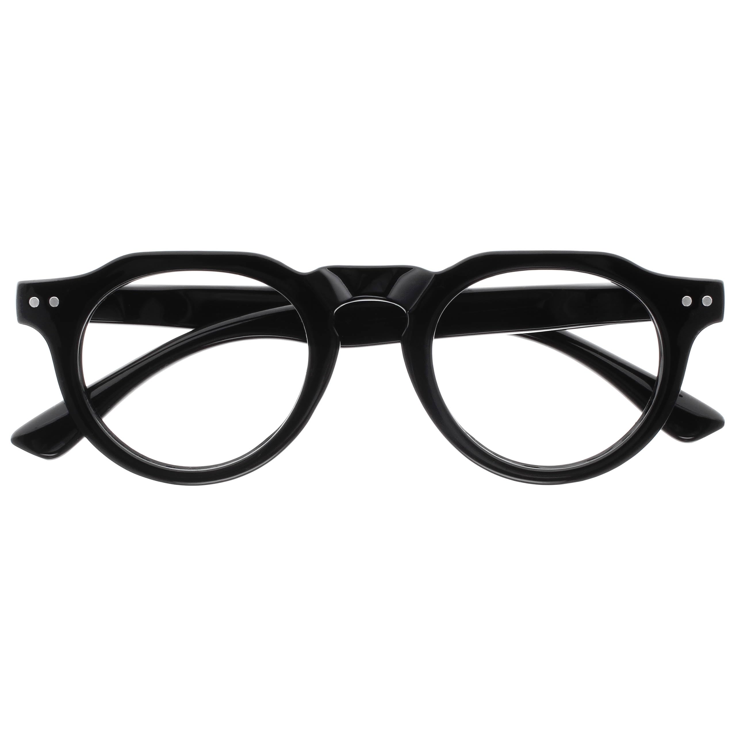 OPULIZE RIO Blue Light Filter Reading Glasses - Flat Top Frame - Black - Men and