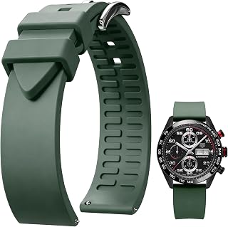 BINLUN Quick Release Fluoride Rubber Watch Straps Silicone Watch Strap 19mm 20mm 21mm 22mm 24mm Replacement Smart Watch Strap for Men Women