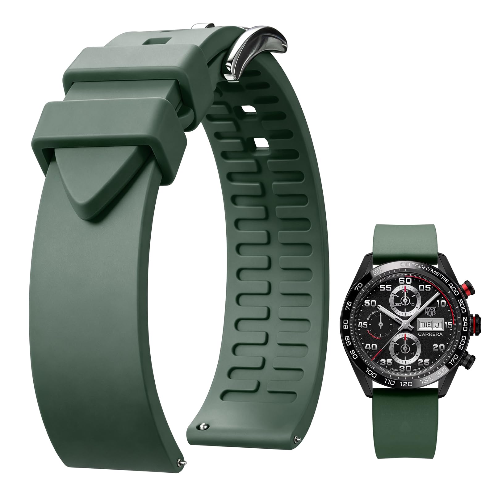 BINLUN Quick Release Fluoride Rubber Watch Straps Silicone Watch Strap 19mm 20mm