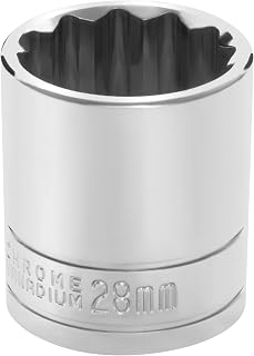Performance Tool W32828 1/2 in. Drive 28 mm 12-Point Socket | Chrome vanadium steel. Polished nickel chrome resists corrosion. Recessed openings reduce rounding. Large stamping