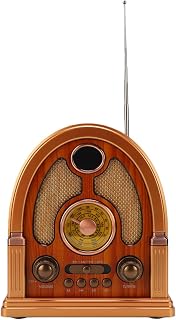 VBESTLIFE Retro Portable AM FM SW Radio, Bluetooth True Wireless Stereo with USB Memory Card Playback, High Sensitivity Antennae for Home Camping (Yellow)