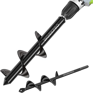 WORKPRO 2-Piece Auger Drill Bit, 1.6"x 9" and 3"x12" Garden Auger Spiral Drill Bit for 3/8" Hex Drive Drill, Hole Digger