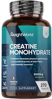 Creatine Monohydrate 3000mg - 270 Vegan Tablets - 3 Months Supply | Micronised for Easy Absorption - Vegan & Unflavoured - Creatine Tablets for Men & Women - Non-GMO & Magnesium Stearate-Free