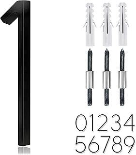 5" Stainless Steel Floating House Number, Metal Modern House Numbers (1) | Outdoor Signs, Mailbox Decor Number for Outside, with Nail Kit, Coated Black, 911 Visibility Signage