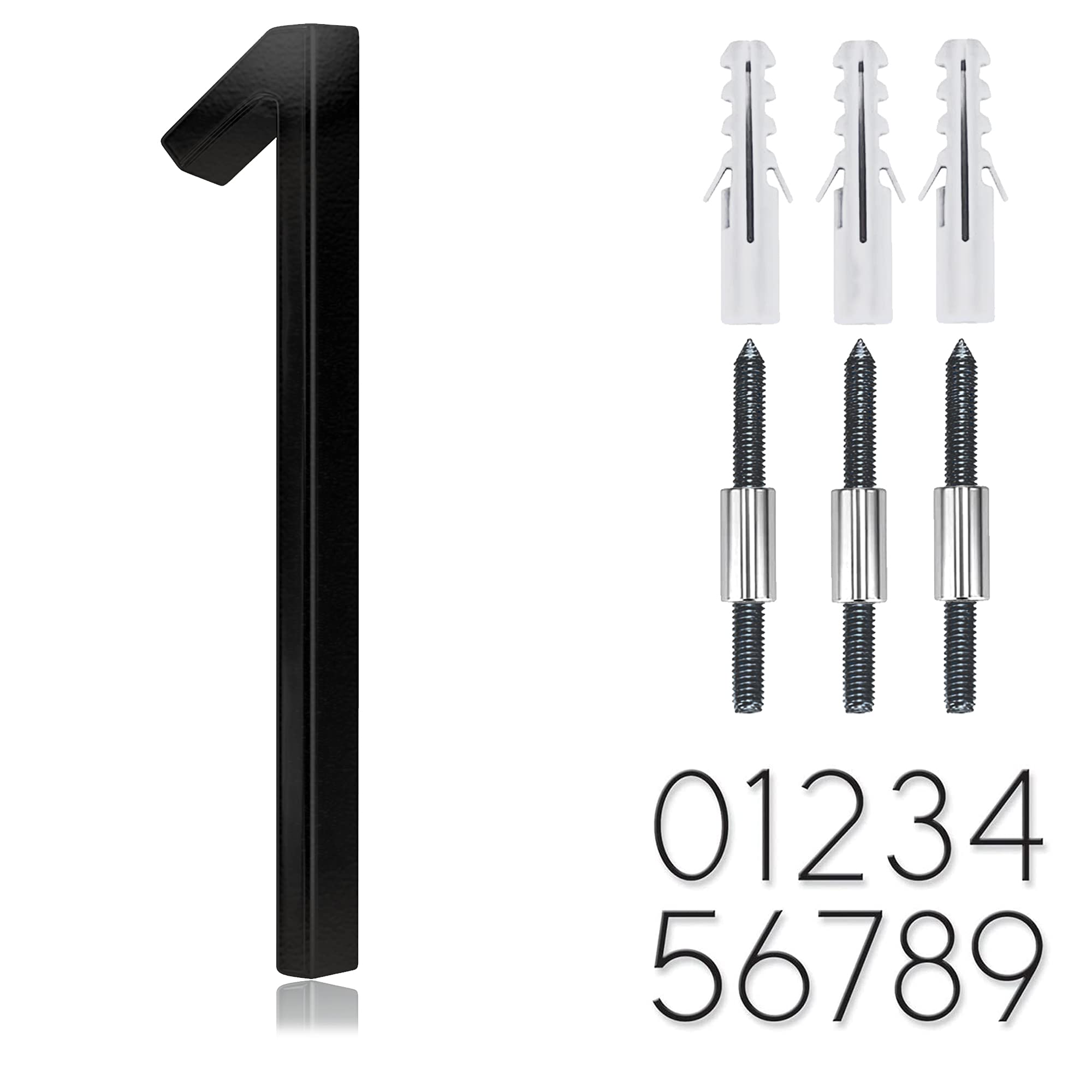 5" Stainless Steel Floating House Number, Metal Modern House Numbers (1) | Outdo