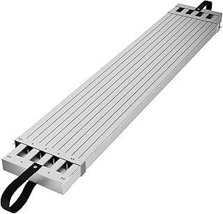 GarveeTech 6-9 ft Telescoping Plank, Aluminum Work Plank | 440 LBS Capacity, Skid-Proof Platform, Scaffold Ladder Accessory, Aluminum Scaffolding Plank