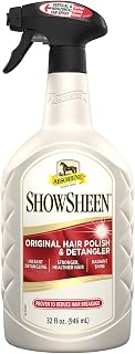 Absorbine ShowSheen Hair Polish & Detangler, 32 fl oz Quart Spray Bottle | Mane & Tail, Pro-Vitamins, Silk Proteins, Lustrous Shine, Reduces Hair Breakage, Promotes Longer Healthy Hair, Horses & Dogs