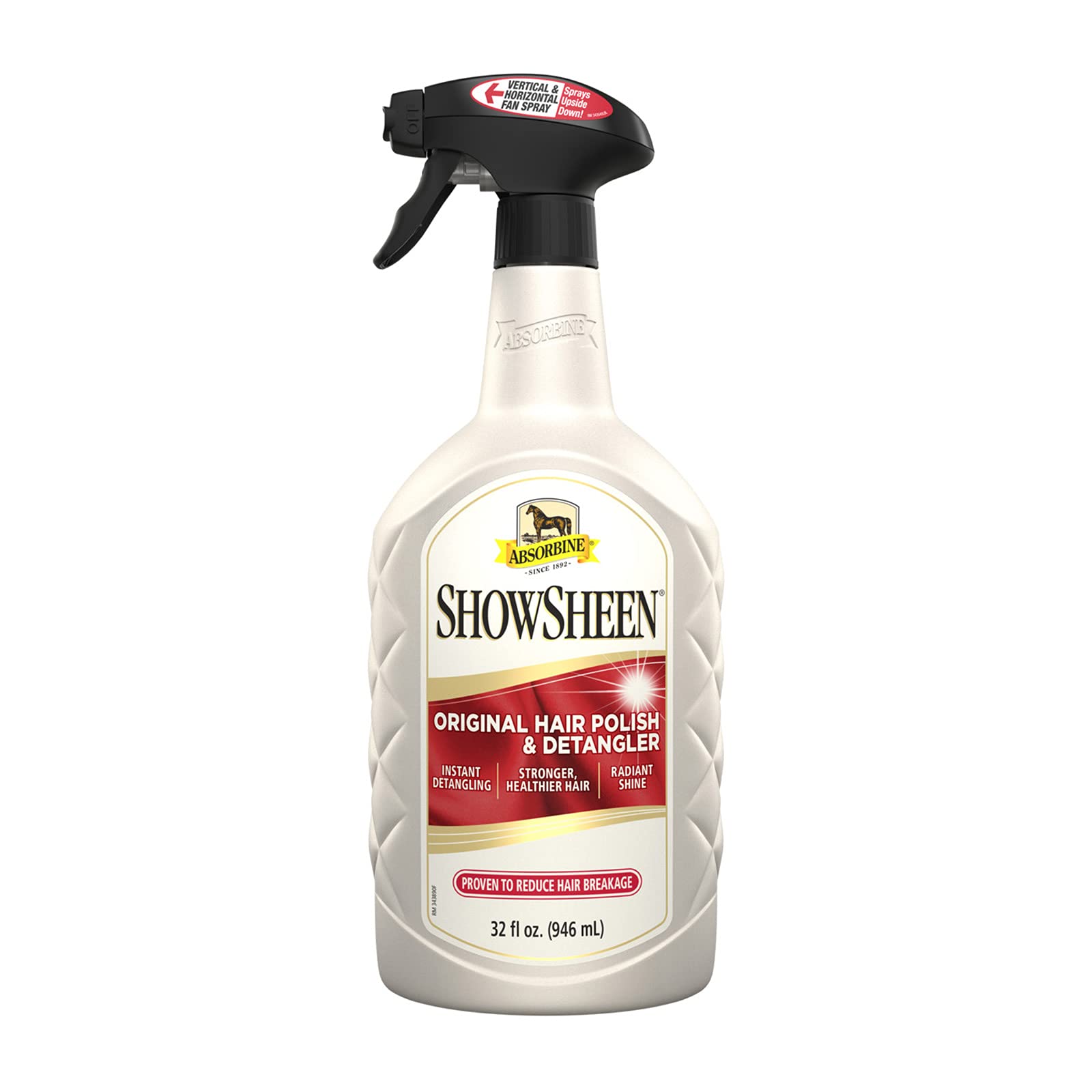 Absorbine ShowSheen Hair Polish & Detangler, 32 fl oz Quart Spray Bottle | Mane 
