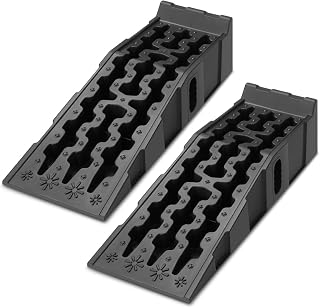 DNA Motoring 6.7" Car Lift Ramp, 9.6" Working Width, 2-Pack Vehicle Parking Ramp Stand - 7.2T G.V.M Capacity, Multifunctional Portable Ramp for Car Service, TOOLS-00816