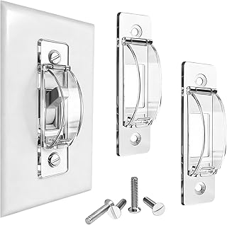 VAQULION Light Switch Cover Guard, 2 Pack, Clear, for Home &amp; Nursery | Light Switch Lock, Light Switch Guard, Child Proof Cover, Prevents Accidental ON/OFF from Kids, Pets &amp; Bumps, Includes Screws