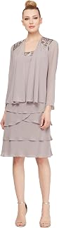 S.L. Fashions Delicate and Normal Layered Sequins Decorated Jacket Dress for Special Occasion Women