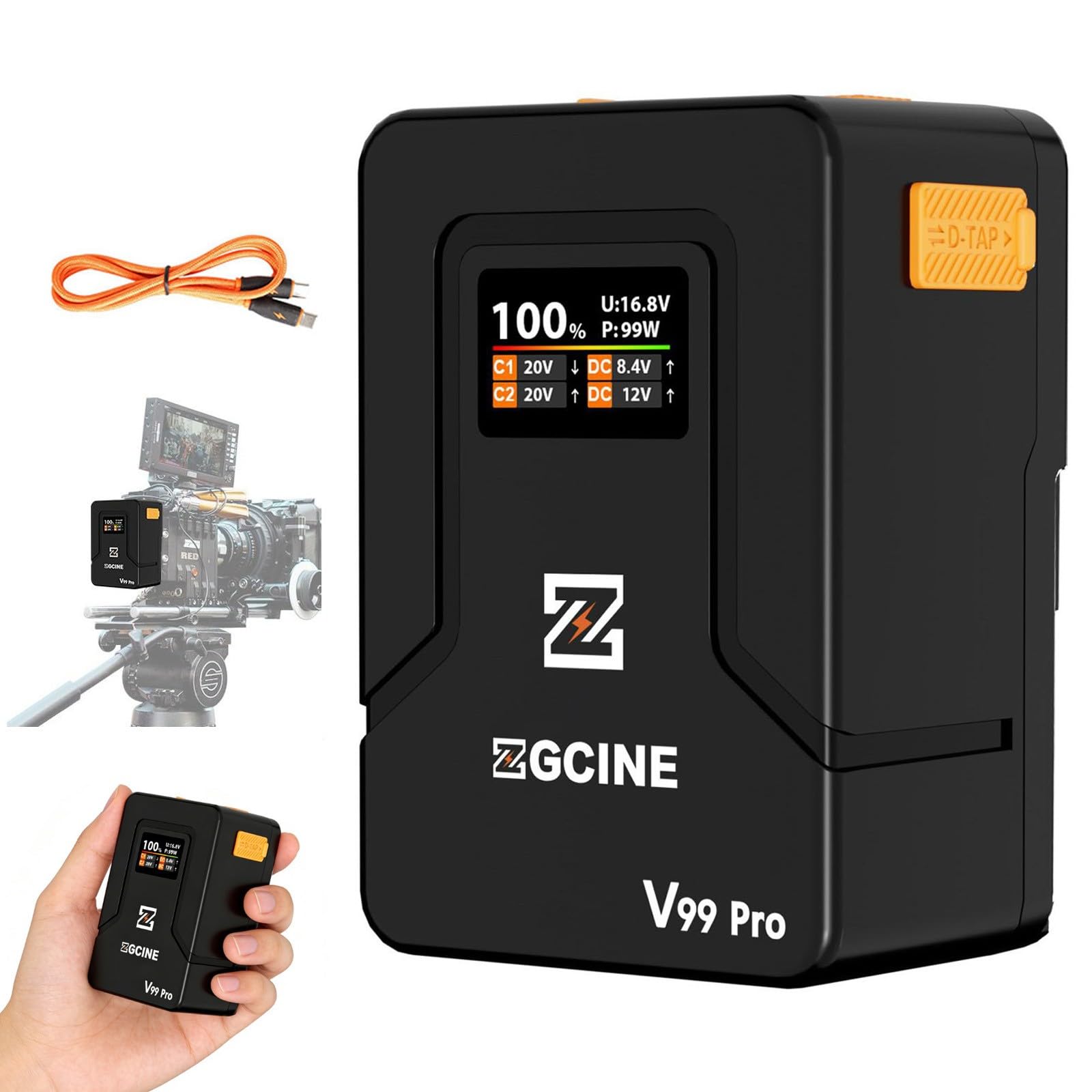 ZGCINE V Mount Battery V99 Pro Airline-Safe 1.5H Full Charge with PD100W | 94.72