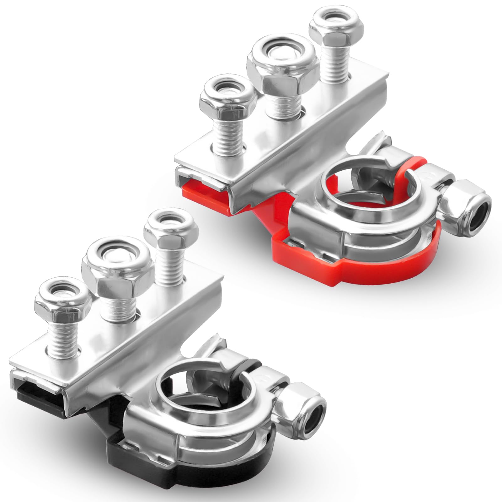 URAQT Battery Terminal Connectors, 3 Way 12V/24V Leisure Battery Terminals, Posi