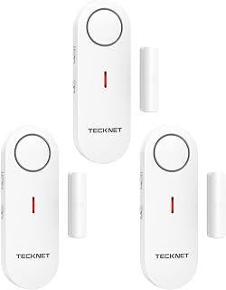 TECKNET Door Alarms for Kids Safety, Window Alarm Pool Alarms Door Alarm for Home Security, 2-in-1 Alarm & Chime, 3-Level Volume Control, Wireless Alarm for House Hotel Cars Sheds Caravans (3 Pack)