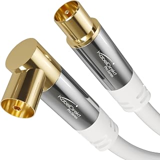 KabelDirekt – 4K Aerial TV Antenna Cable – 1.0m, white, 90°