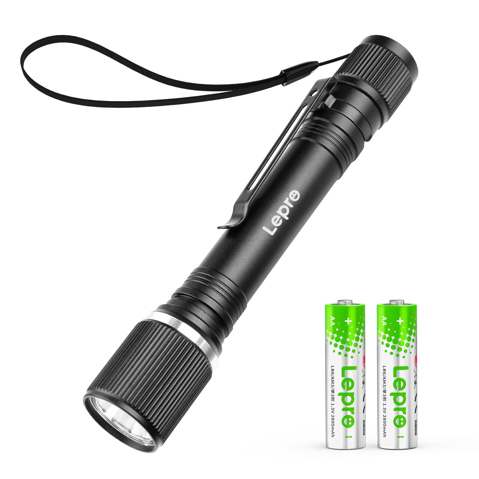 Lepro Pocket Torch Battery Powered, Small Bright LED Flashlight with Clip | 3 Mo