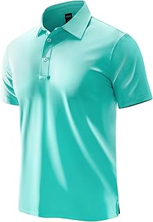 MIER Mens Dry Fit Performance Golf Tennis Active Collar Short Sleeve Polo Shirt Sun Protection UPF 50+