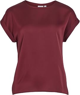 Vila Women's Viellette S/S Satin Top/Su - Noos T-Shirt