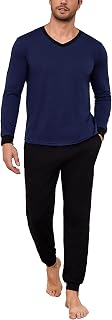 Bresdk Men's Long Striped Pyjama Set, Long Sleeve Sleepwear