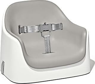 OXO Tot Nest Toddler Booster Seat for Kitchen with Removable Cushion, Gray | Portable Booster Seat With Straps, Attaches To Dining Table Chair, Removable Washable Cushion