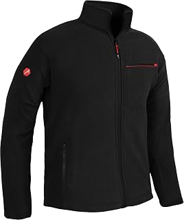 ACE Men's fleece jacket - warm outdoor jacket without hood for men - full-length zip & three pockets