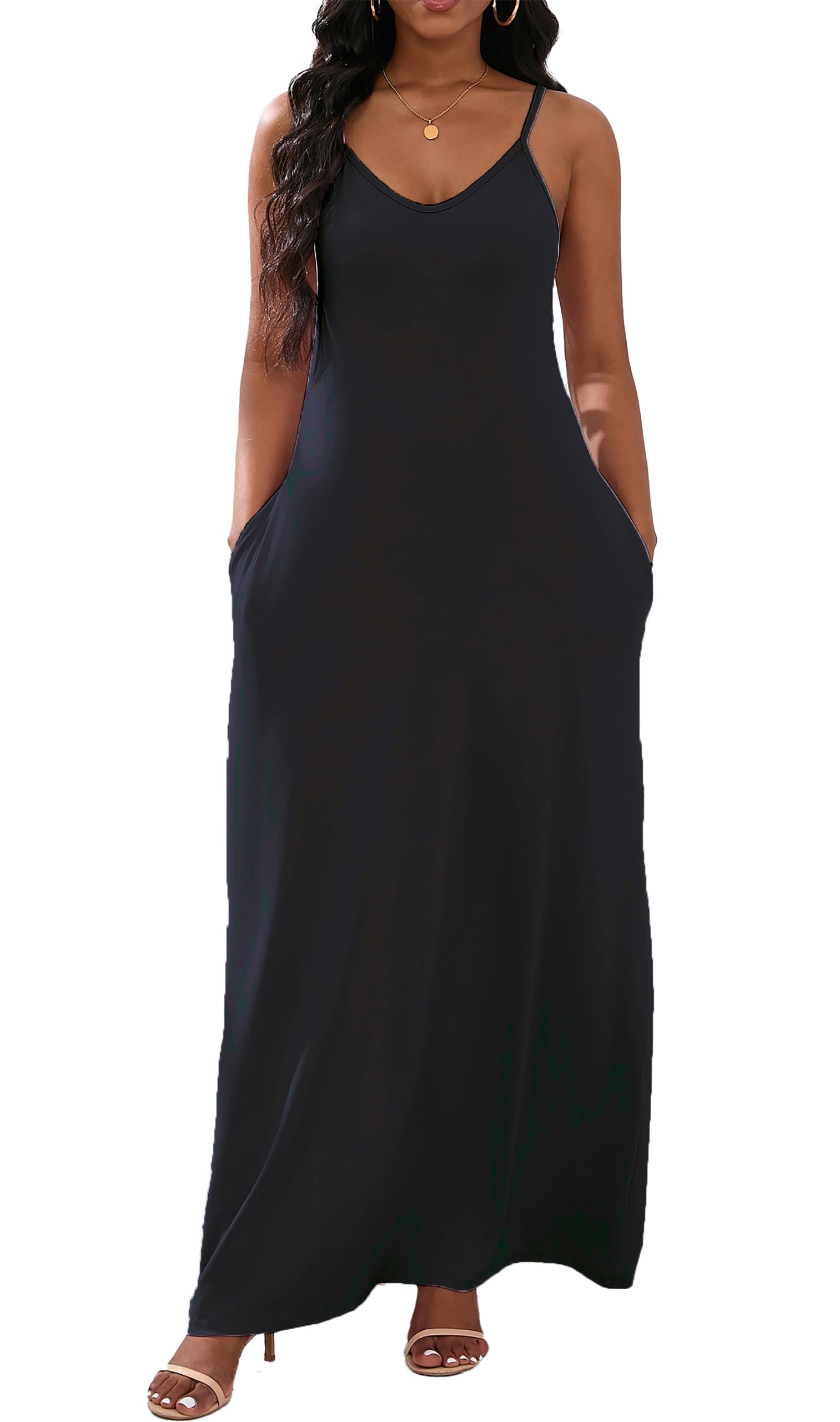 vunahzma Womens Casual Fashion Sleeveless Plus Size Loose Long Sexy Maxi Dress w