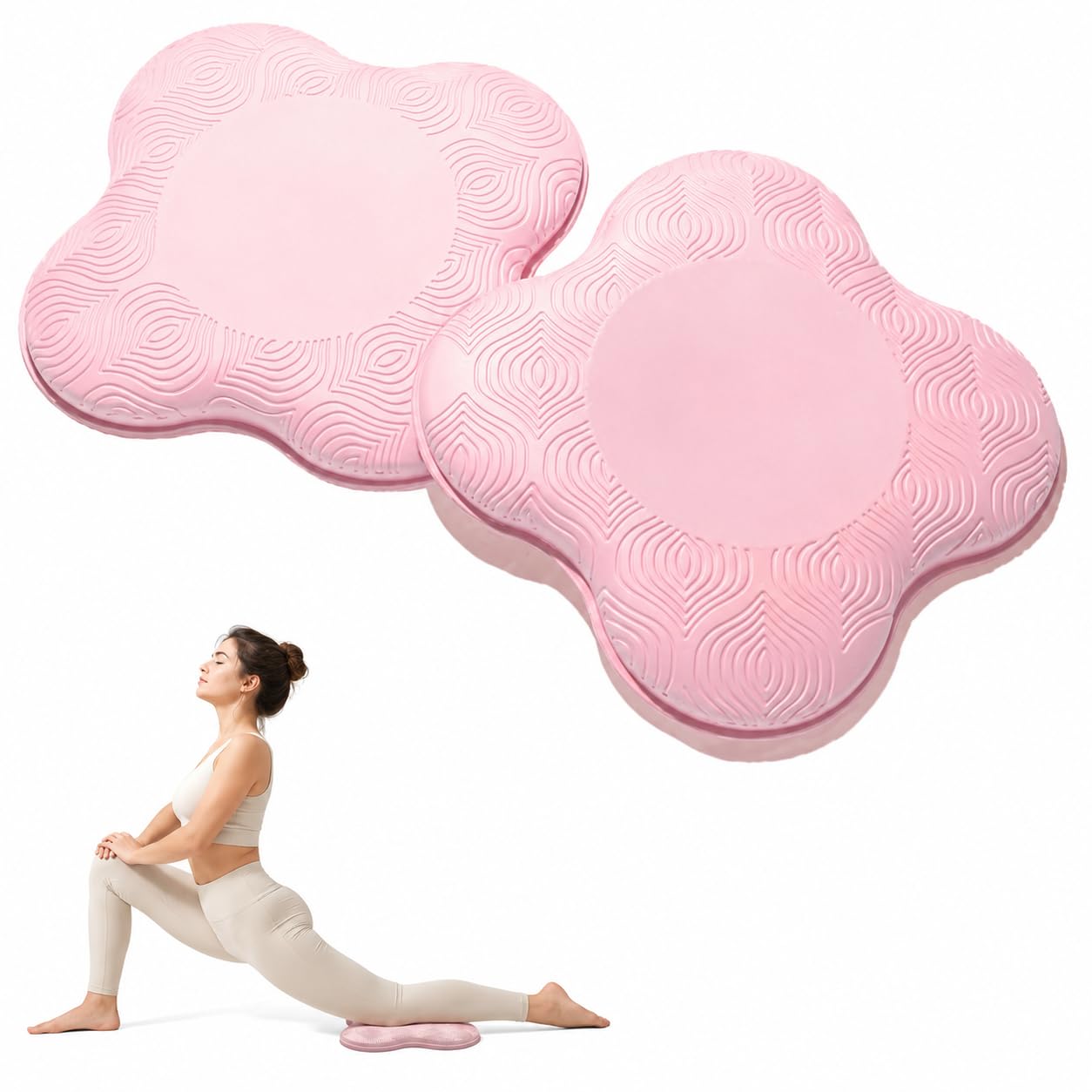Yoga Knee & Elbow Cushions, Extra Thick Foam, 2 Pack, for Knees, Elbows, Wrists,