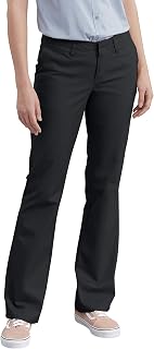 Dickies Flat Front Stretch Twill Pant Slim Fit Bootcut Khaki Women