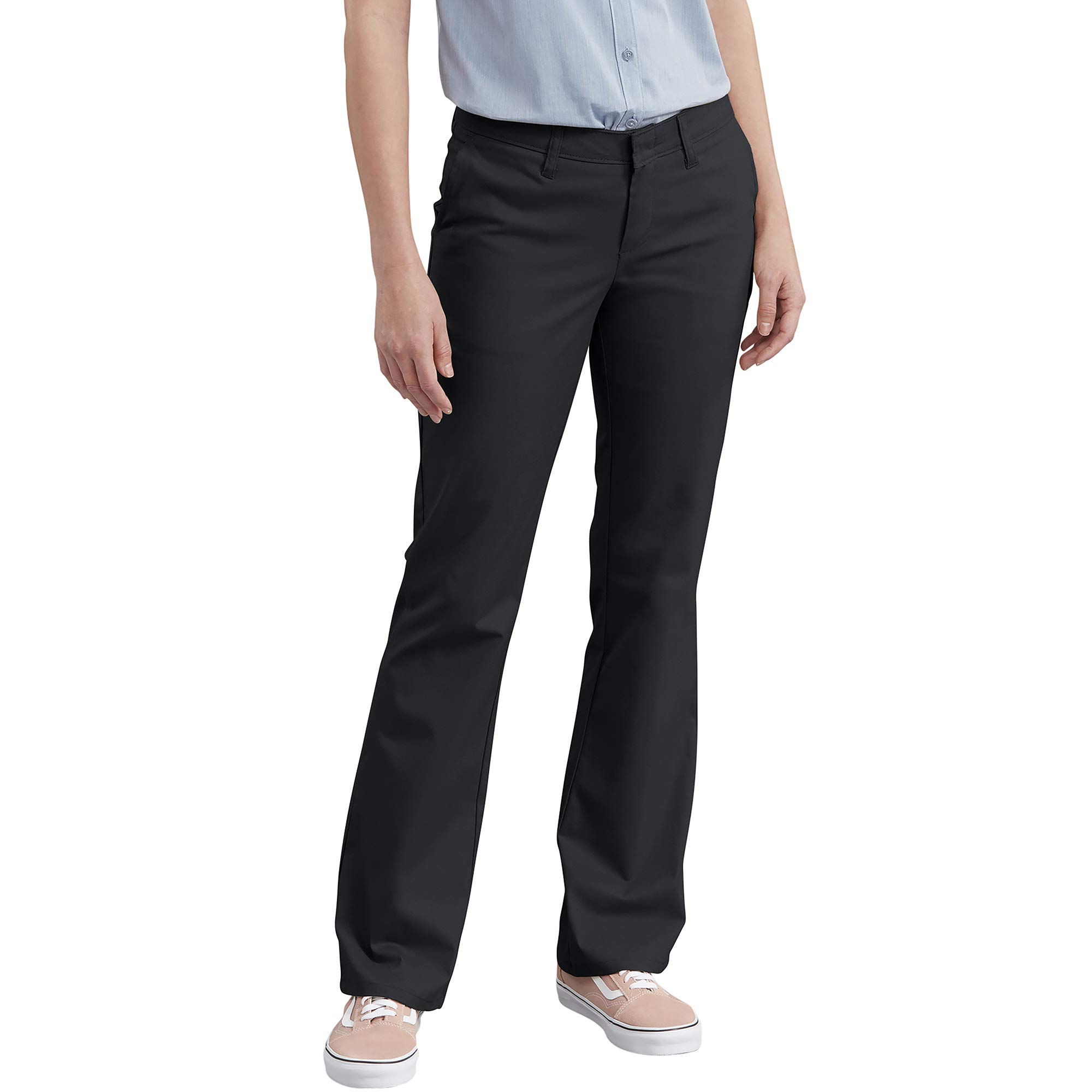 Dickies Flat Front Stretch Twill Pant Slim Fit Bootcut Khaki Women