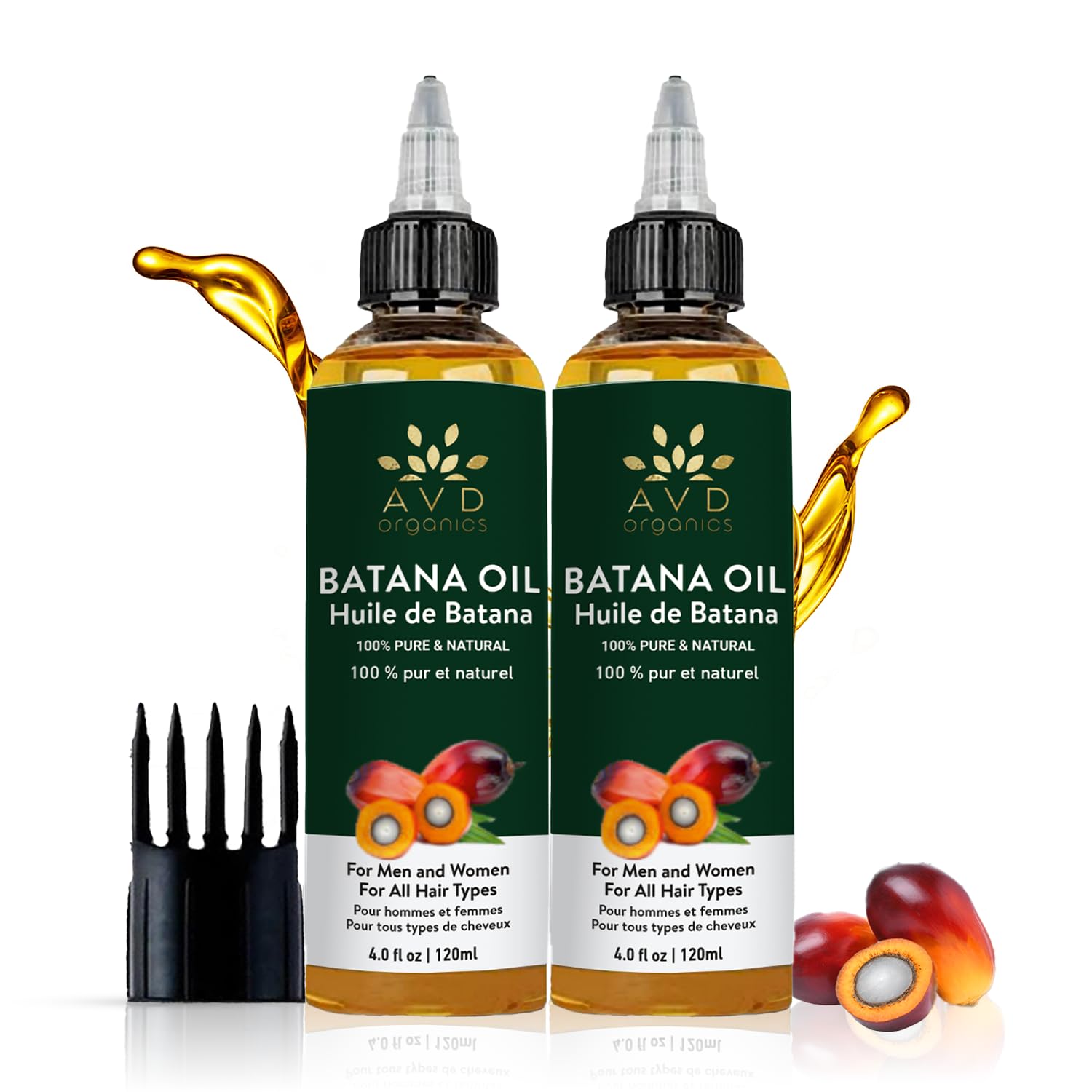 AVD Organics Dr. Sebi Batana Oil for Hair | 120ml (Pack of 2) | 100% Unrefined f