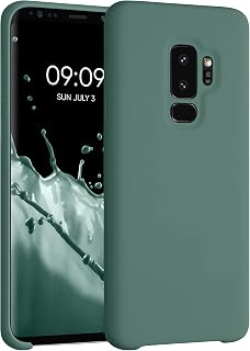 kwmobile Mobile Phone Case for Samsung Galaxy S9 Plus - Silicone Case - Wireless Charging - Protective Cover in Fir Green