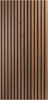 Art3d Walnut Brown Wood Slat Acoustic Panels, 4-Pack | Wood Slat Acoustic Wall Panels 23.6in x 47.2in Each