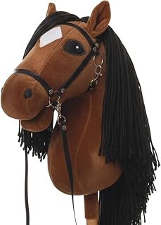 WALIKI Premium Stick Horse for Kids, Teens & Adults | 30” Plush Hobby Horse with Wooden Handle | Pretend Play Cowboy & Cowgirl Pony | Hobby Horse Competition Toy