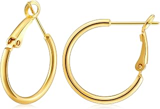 Gacimy Gold Hoop Earrings for Women, 14K Gold Plated Thin Hoops