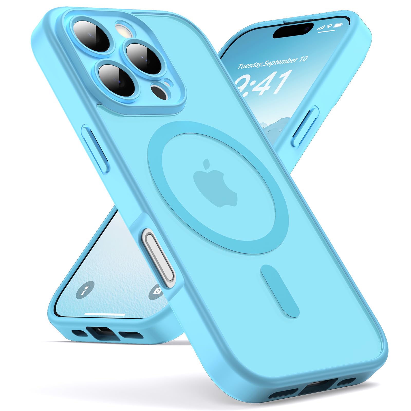 Oududianzi - Magnetic Case for iPhone 16 Pro Magsafe Case,Lightblue