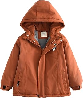 amropi Boys Hooded Winter Coat Fleece Lined Windbreaker Jacket for 3-11 Years